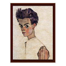 Auto-Retrato por Schiele Egon Cartão Postal