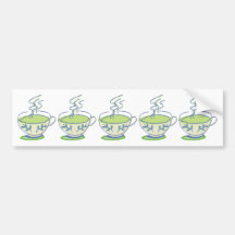 Autocolante no vidro traseiro dos Teacups do chá v Adesivos