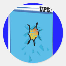 autocolante ups vidro partido adesivo