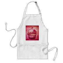 avental cor-de-rosa do cupcake de paisley