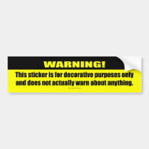 Aviso! Decorativo somente Adesivo