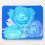 Azuis imagem invertida três rosas mousepad