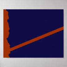 Azul abstrato de Brown Poster