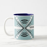 azul abstrato do design do auto-falante do origina caneca