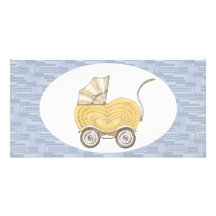 Azul de Kinderwagen Cartão Com Fotos Personalizado