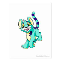 Azul de Kougra Cartoes Postais