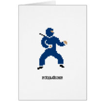 Azul de Ninja do pixel Cartões