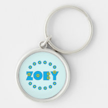 Azul de Zoey Flores Chaveiro