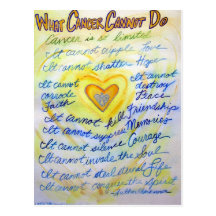 Azul e ouro que cancer não pode fazer cartão cartoes postais