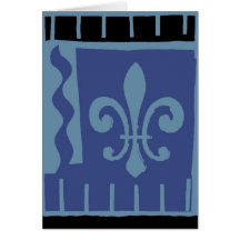 Azul Matisse da flor de lis Cartões