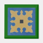 Azul mexicano Tan de Greeen do azulejo Imã