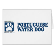 Azul português do cão de água cartao