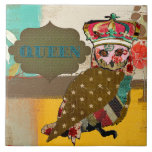 Azulejo cor-de-rosa da coruja da rainha