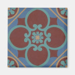 Azulejo marrom azul imã de refrigerador