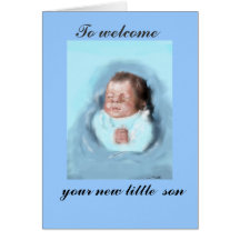Babyboy gratulation, welcome cartoes