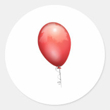 Balão vermelho adesivo em formato redondo