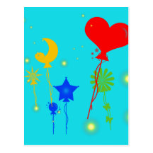 ballons balloons cartoes postais