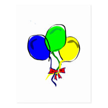 Ballons do partido cartao postal