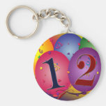 Balões do feliz aniversario - 12o aniversário chaveiro
