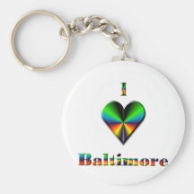 Baltimore -- Verde, azul & Orance Chaveiros