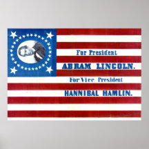 Bandeira 1860 da campanha presidencial de Abraham  Poster