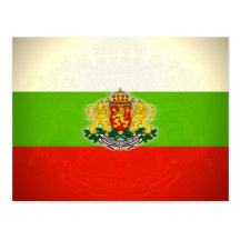 Bandeira búlgara com brasão cartões postais
