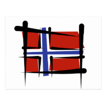 Bandeira da escova de Noruega Cartões Postais