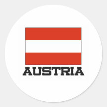 Bandeira de Áustria Adesivo Redondo