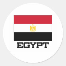 Bandeira de Egipto Adesivo Redondo