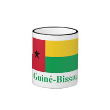 Bandeira de Guiné-Bissau com nome no português Caneca