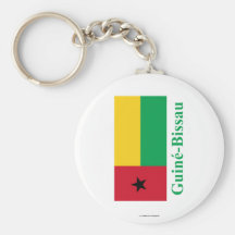 Bandeira de Guiné-Bissau com nome no português Chaveiros