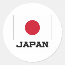 Bandeira de Japão Adesivos Redondos