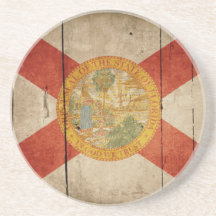 Bandeira de madeira áspera de Florida Porta Copos Para Bebidas