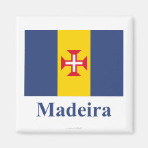 Bandeira de Madeira com nome Imãs