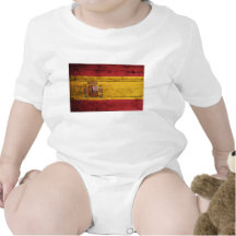Bandeira de madeira velha da espanha babadores