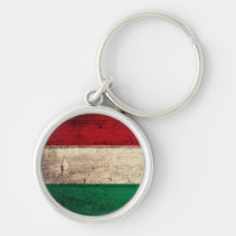 Bandeira de madeira velha de Hungria Chaveiros