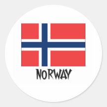 Bandeira de Noruega Adesivos Redondos