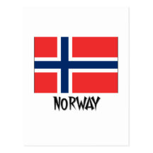 Bandeira de Noruega Cartao Postal