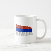 Bandeira de ondulação da República Sérvia Canecas