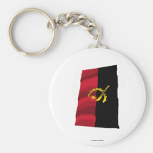 Bandeira de ondulação de Angola Chaveiro