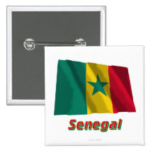 Bandeira de ondulação de Senegal com nome Boton