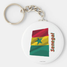 Bandeira de ondulação de Senegal com nome Chaveiro