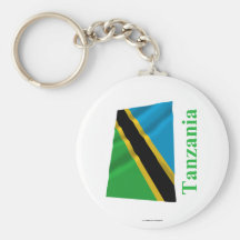 Bandeira de ondulação de Tanzânia com nome Chaveiros
