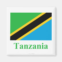 Bandeira de Tanzânia com nome Imã De Refrigerador