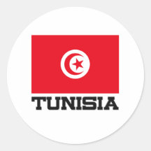 Bandeira de Tunísia Adesivo Redondo