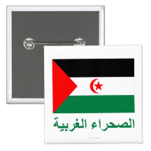 Bandeira de Western Sahara com nome no árabe Pins