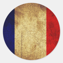 Bandeira do Grunge de France Adesivo Em Formato Redondo