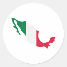 Bandeira do mapa de México Adesivo Redondo