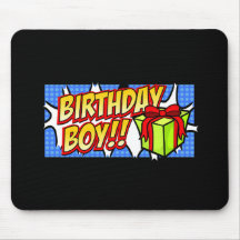 Bandeira do menino do aniversário mouse pads