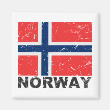 Bandeira do vintage de Noruega Imãs De Refrigerador